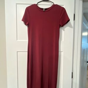 MIDI length burgundy dress